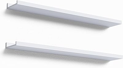 Photo 1 of 36 in. W x 8 in. D White Solid Decorative Wall Shelf
