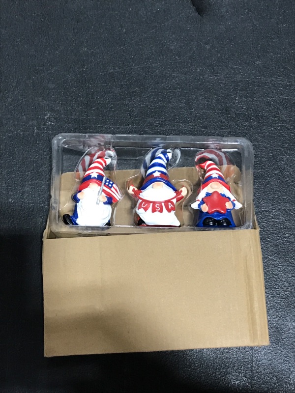 Photo 1 of  3 Pcs 4th of July Patriotic Gnomes Decorations USA Stars and Stripes Elf Gifts Handmade Gnomes Ornaments Home Decorations Patriotic Gnomes Figurines Memorial Day Ornaments Decor
