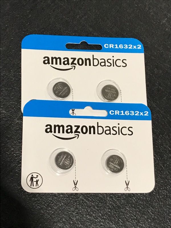 Photo 2 of Amazon Basics CR1632 Lithium Coin Cell Battery, 3 Volt, Long Lasting Power, Mercury Free - Pack of 4 Count 
CR1632 (2 PACK) 