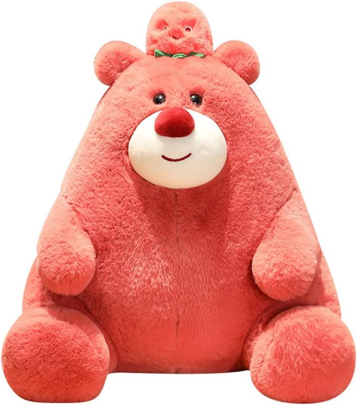 Photo 1 of  Red Bear Plush Pillow with Fruit Strawberry, 9 inch Bear Stuffed Animal, Xmas Birthday