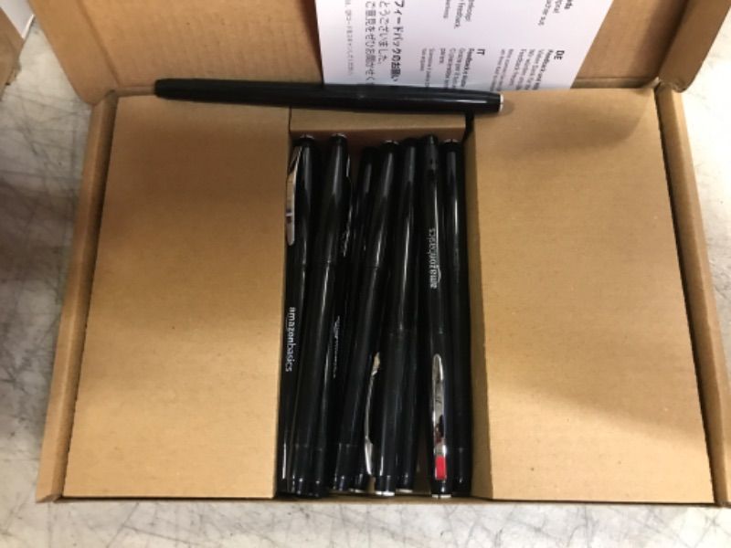 Photo 2 of Amazon Basics Felt Tip Marker Pens - Medium Point, Black, 12-Pack Black 12 Count (Pack of 1)