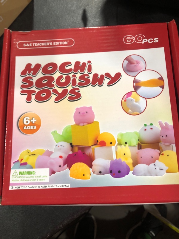 Photo 2 of 60Pcs Mochi Squishy Toys, Cute Animals, Assorted Colors, for Kids Boys Girls Party Favors Birthday Gifts 