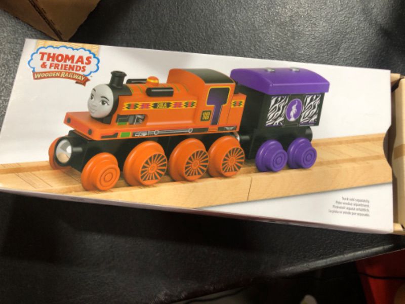 Photo 2 of Thomas & Friends Wooden Railway Toy Train Nia Push-Along Wood Engine & Cargo Car For Toddlers & Preschool Kids Ages 2+ Years