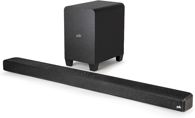 Photo 1 of Polk Audio Signa S4 Ultra-Slim 42in Sound Bar for TV with Wireless Subwoofer, Dolby Atmos 3D Surround Sound, Compatible with 8K, 4K, HD TV, eARC and Bluetooth, Black
