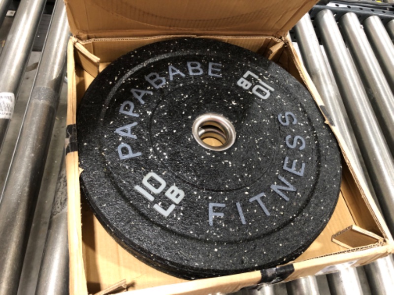 Photo 2 of  papababe Bumper Plates, High-Bounce Olympic Weight Plates 10 lbs Pair