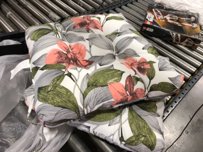Photo 1 of 2 PACK FLORAL CHAIR CUSHIONS, 20 X 20 INCHES 