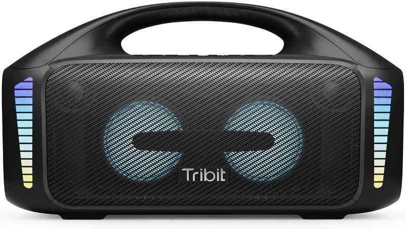 Photo 1 of  Tribit StormBox Blast Portable Speaker: 90W Loud Stereo Sound with XBass, IPX7 Waterproof Bluetooth Speaker with LED Light, PowerBank, Bluetooth 5.3&TWS, Custom EQ, 30H Playtime, Outdoor/Camping/Party 