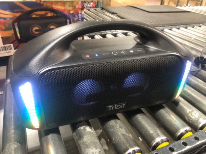 Photo 2 of  Tribit StormBox Blast Portable Speaker: 90W Loud Stereo Sound with XBass, IPX7 Waterproof Bluetooth Speaker with LED Light, PowerBank, Bluetooth 5.3&TWS, Custom EQ, 30H Playtime, Outdoor/Camping/Party 