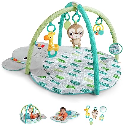 Photo 1 of Bright Starts Hug ‘n Cuddle Elephant Activity Baby Gym and Tummy Time Play Mat with Take-Along Toys, Newborn+
