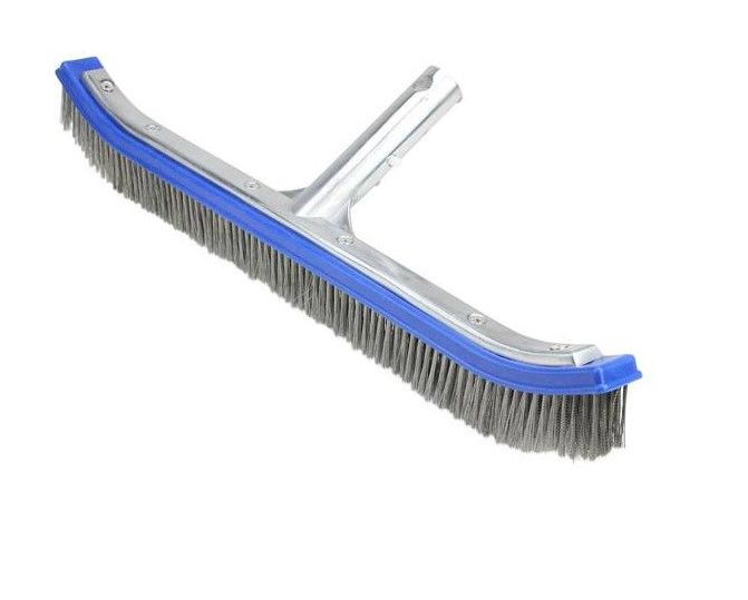 Photo 1 of 18 in. Blue Stainless Steel Concrete Pool Floor and Wall Algae Brush Head
