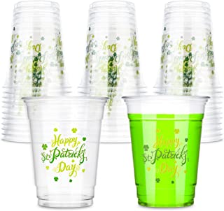 Photo 1 of 12 oz St Patrick's Day Party Cups – (30 Count) Happy St Patrick’s Day Disposable Clear Plastic Shamrock Cups for Party Decoration, Lucky Shamrock Party Supply Drinkware for St Pattys Day Decorations https://a.co/d/f2XWfhQ