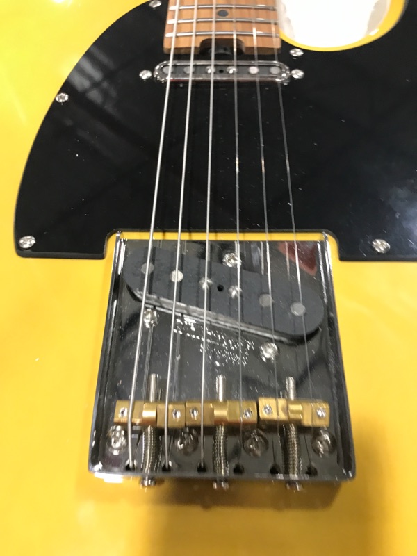 Photo 11 of M MUSI Virgo Classic Electric Guitar, Roasted Maple Compound Fingerboard, Locking Tuners, Rounded End Stainless Steel Frets, Slim C Neck, Contoured Body Empire Yellow