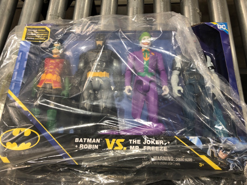 Photo 2 of DC Comics, Batman and Robin vs. The Joker and Mr. Freeze, 12-inch Action Figures, Kids Toys for Boys and Girls Ages 3 and Up