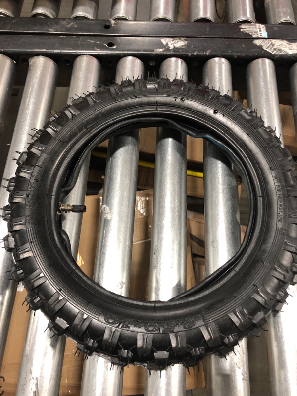 Photo 2 of 2.5-10" Off-Road Tire and Inner Tube Set - Dirt Bike Tire with 10-Inch Rim and 2.5/2.75-10 Dirt Bike Inner Tube Replacement Compatible with Honda CRF50/XR50, Suzuki DRZ70/JR50, and Yamaha PW50