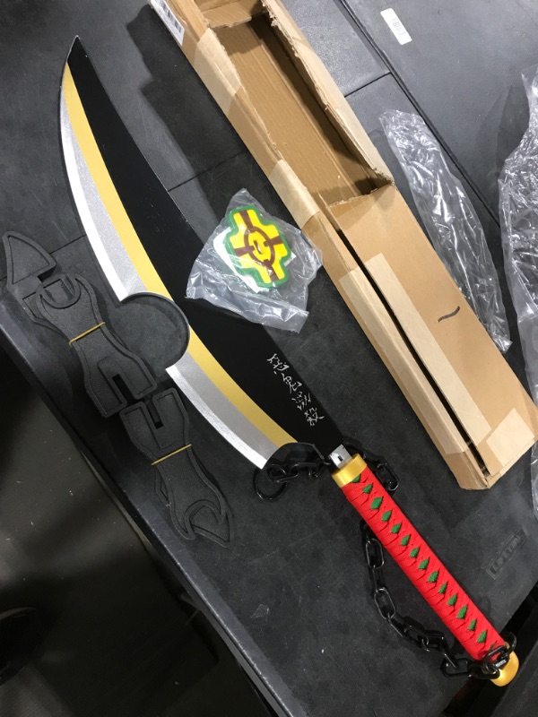 Photo 1 of Bamboo Demon Slayer Sword 41inch ,with Display Stand and Belt Red black Tengen uzui
