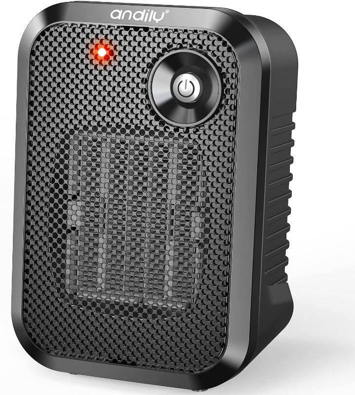 Photo 1 of andily 500W Space Electric Small Heater for Home&Office Indoor Use on Desk with Safety Power Switch PTC BLACK
