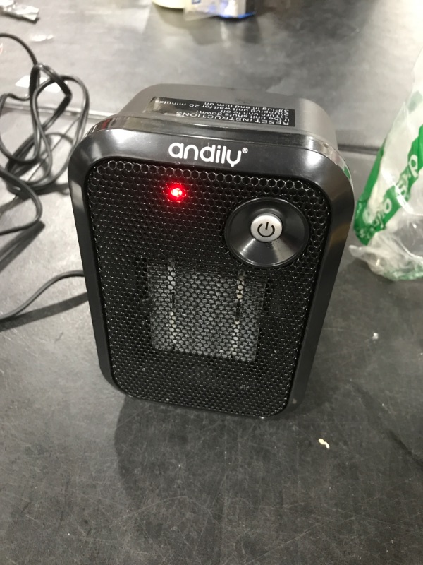 Photo 1 of andily 500W Space Electric Small Heater for Home&Office Indoor Use on Desk with Safety Power Switch PTC BLACK
