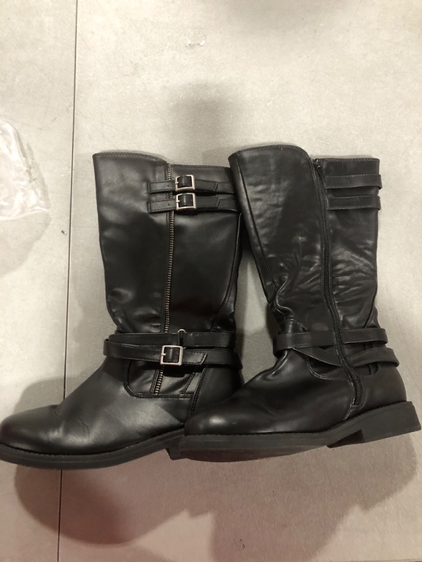 Photo 2 of [Size 5] DREAM PAIRS Girls Knee High Fashion Riding Boots Black/03