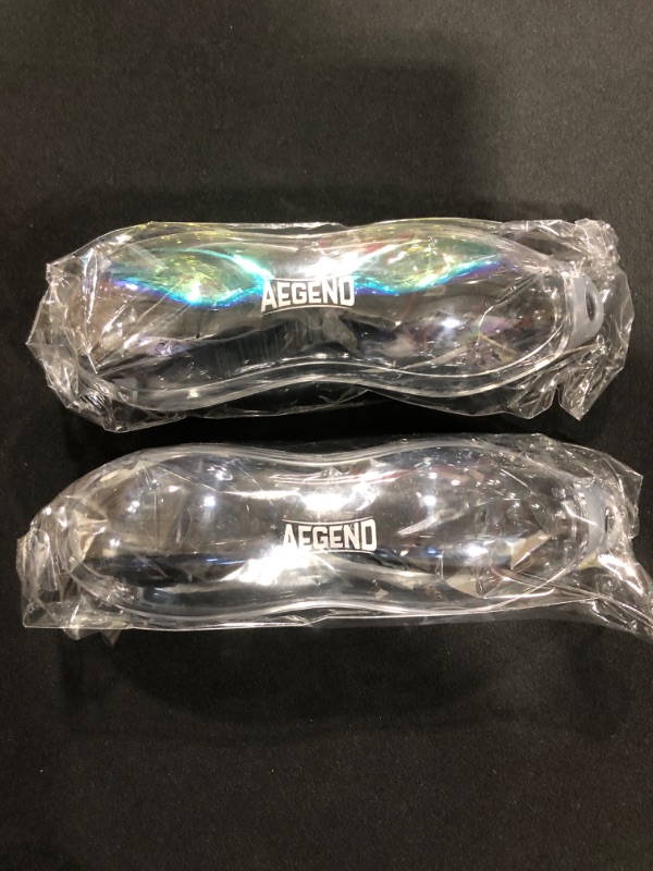 Photo 2 of Aegend Swim Goggles, 2 Pack Swimming Goggles No Leaking Adult Men Women Youth Aqua & Clear Black