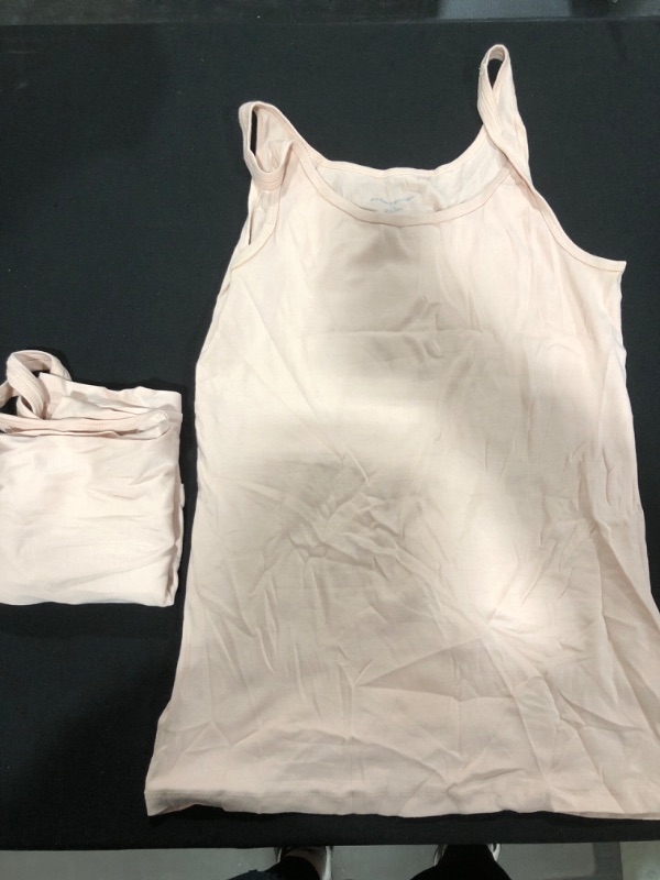 Photo 2 of [Size L] Amazon Essentials Women's Slim-Fit Thin Strap Tank, Pack of 2- Light Beige