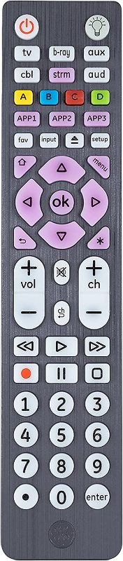 Photo 1 of GE 6-Device Backlit Universal Remote, Brushed Graphite