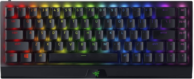 Photo 1 of Razer BlackWidow V3 Mini HyperSpeed 65% Wireless Mechanical Gaming Keyboard: HyperSpeed Wireless Technology - Yellow Mechanical Switches- Linear & Silent - Doubleshot ABS keycaps - 200Hrs Battery Life
