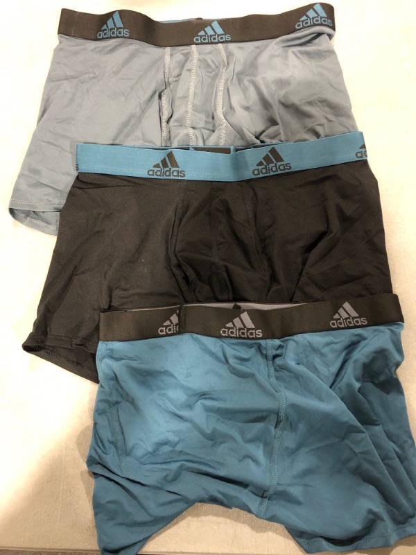 Photo 2 of adidas Men's Performance Trunk Underwear (3-Pack) -2020 Medium Onix Grey/Black/Orbit Indigo Blue