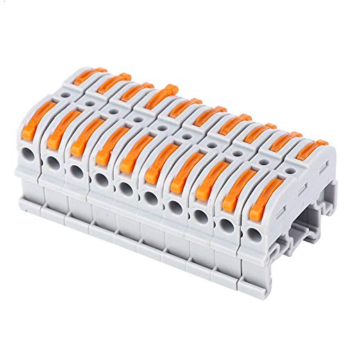 Photo 1 of 10Pcs Rail Type Wire Connector PCT-211 Electrical CableTerminal Press Fast Wiring Terminal Block for 0.2-4mm2 Wire(PCT-211 Light Gray)
