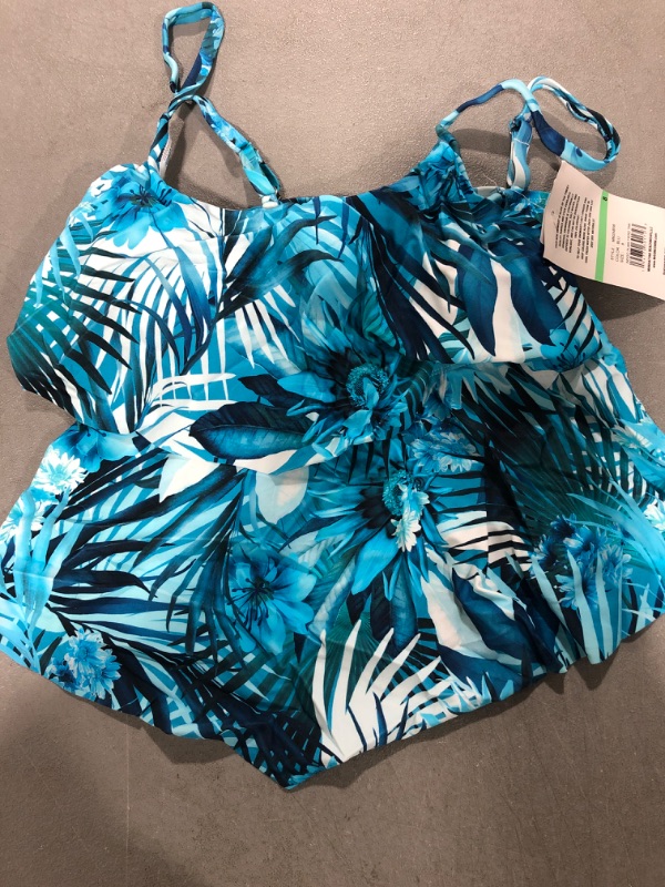 Photo 2 of 2-Tiered Ruffle Tankini Swimsuit Top 8 Blue//Indigo Palms