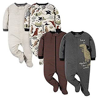 Photo 1 of Gerber Baby Boys' 4 Pack Sleep 'N Play Footie, Red Dino, 6-9 Months