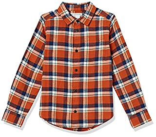 Photo 1 of Amazon Essentials Boys' Flannel Shirt, Brown, Plaid, X-Small