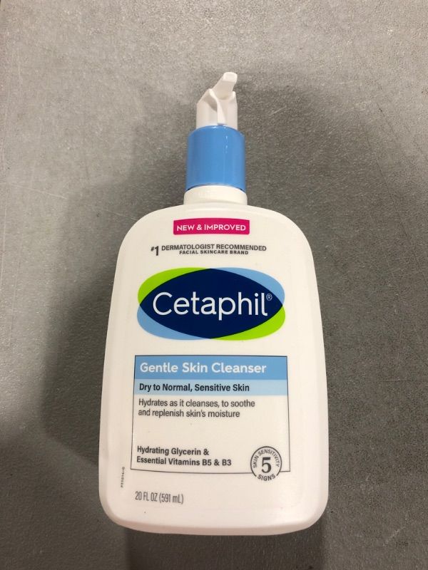 Photo 2 of Face Wash by CETAPHIL, Hydrating Gentle Skin Cleanser for Dry to Normal Sensitive Skin, NEW 20oz, Fragrance Free, Soap Free and Non-Foaming NEW, 20oz