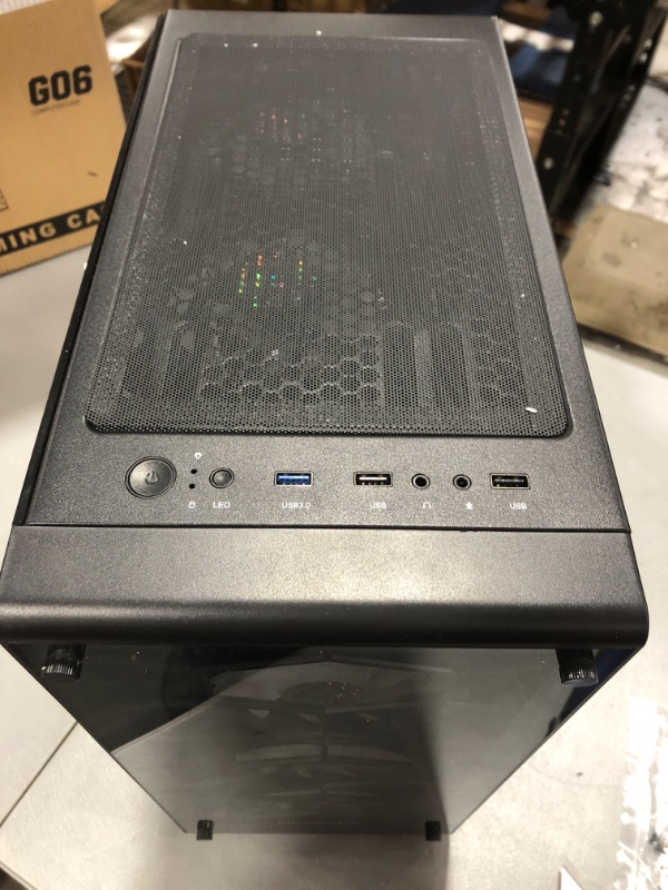 Photo 1 of MUSETEX ATX PC Case Pre-Installed 6Pcs 120mm ARGB Fans, Computer Gaming Case with Tempered Glass Side & Front Panels, Metal Honeycomb Mesh, USB3.0, S6-B S6-B Black