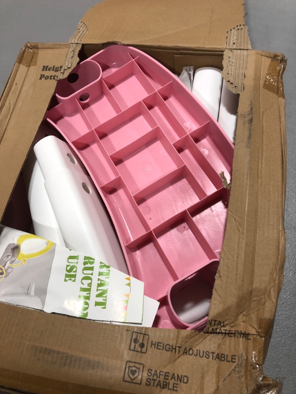 Photo 1 of Potty Training Toilet Seat with Step Stool Ladder for Boys and Girls Baby Toddler Kid Children Toilet Training Seat Chair with Handles Padded Seat Non-Slip Wide Step(Pink) Pink-White