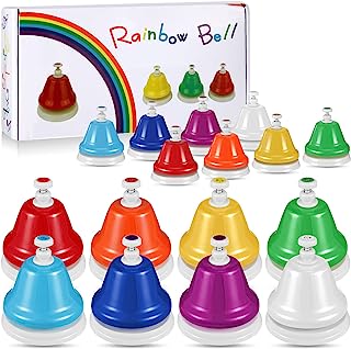 Photo 1 of 16 Pcs Kids Desk Bells Hand Bells 8 Notes Music Bells Colorful Metal Hand Bells Christmas Rainbow Hand Bells Percussion Instrument Toddler Preschool Musical Learning Toys for Holiday Birthday Gift https://a.co/d/2AnpmDD