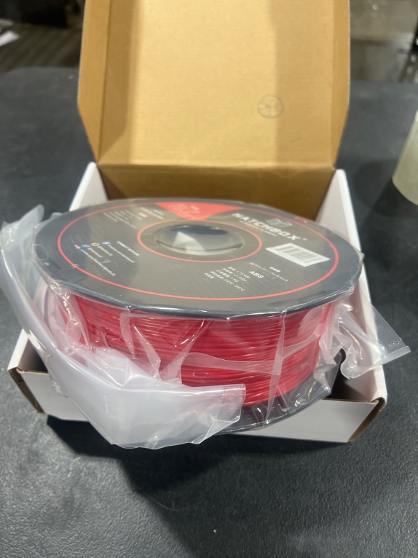 Photo 2 of Hatchbox ABS 3D Printer Filament, Dimensional Accuracy +/- 0.03 mm, 1 kg Spool, 1.75 mm, Red