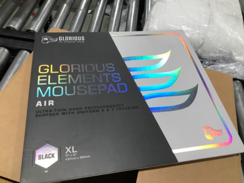 Photo 3 of Glorious Elements Air Mousepad - XL Hard and Ultra Thin Polycarbonate Flexible Surface Large Gaming Mouse Pad 15"X17" Extended Hard Mousepad (Helios) (GLO-MP-ELEM-AIR)