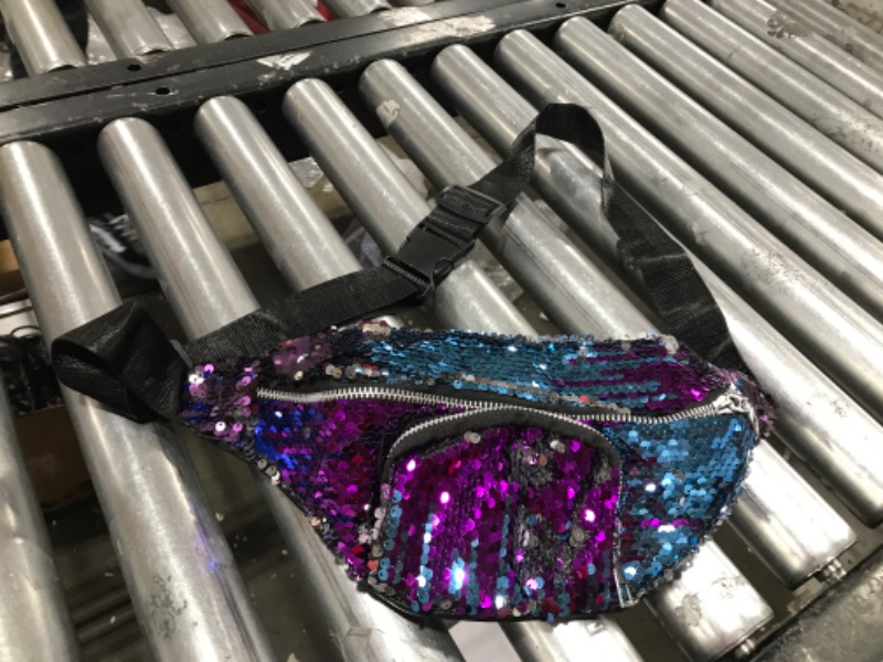 Photo 2 of blue and purple sequins fanny pack  