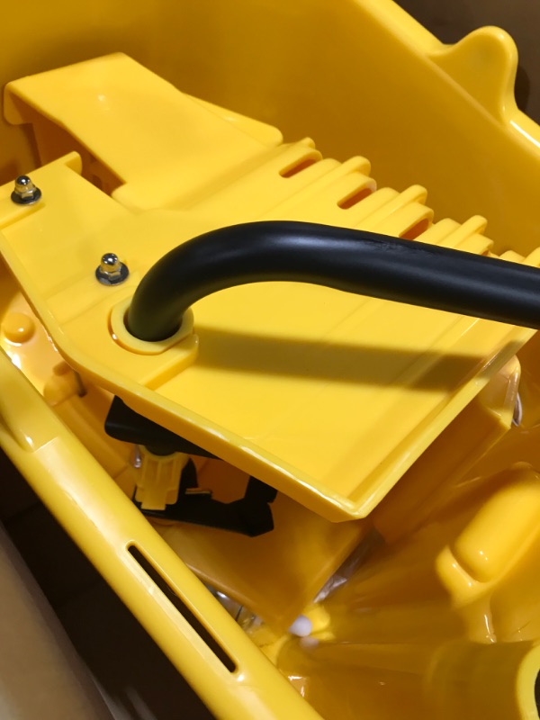 Photo 1 of Amazon Basics Side Press Wringer Combo Commercial Mop Bucket on Wheels, 35 Quart, Yellow
