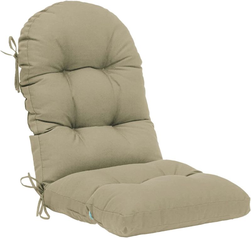 Photo 2 of  Indoor/Outdoor High Back Chair Cushion for Adirondack,Spring/Summer Seasonal All Weather Replacement Rocking Chair Cushions. (Beige)
