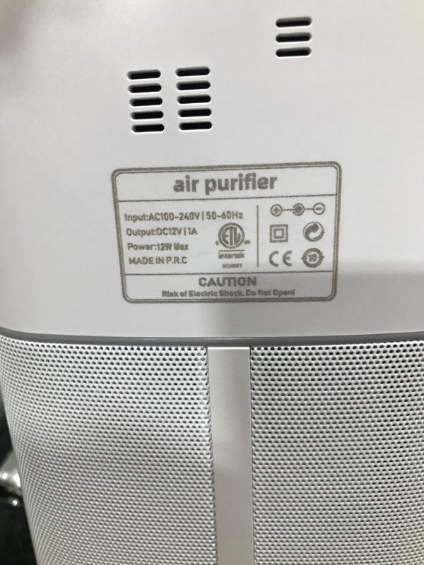 Photo 3 of **MISSING POWER CORD!!** Cwxwei Air Purifiers for Bedroom Home,Max Up to 825 sq ft,True H13 HEPA Filter,For Pet Dander,Smoke,Odor,Dust,Allergens,Mold,Wildfire Particles.24dB Quiet Air Purifier,Desktop Air Cleaners,SY910 White1