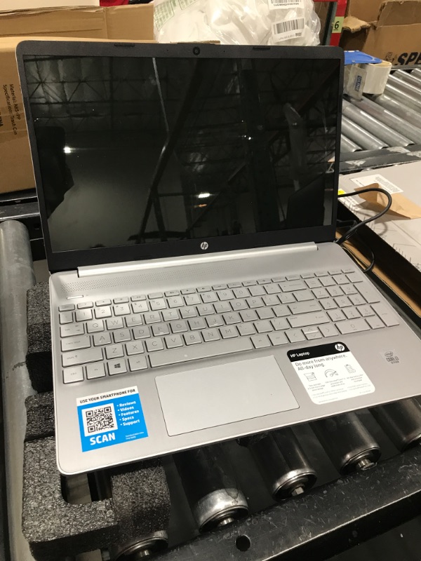 Photo 2 of **FOR PARTS ONLY!!** 2021 HP 15.6" HD Micro-Edge Laptop Computer, 10th Gen Intel Core i3-1005G1, 8GB RAM, 256GB PCIe SSD, Intel UHD Graphics, Speakers, HD Webcam, USB-C, Bluetooth, Win 10S, Silver, 32GB SnowBell USB Card
