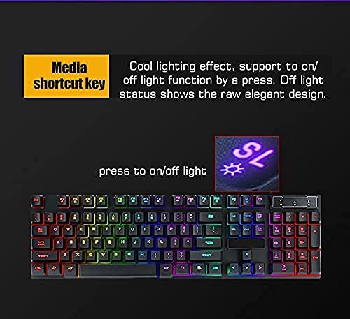 Photo 1 of Gaming Keyboard and Mouse, RGB Mechanical Keyboard, Ultra Slim Frame, Smooth Mechanical Feel, Rainbow LED Backlit Compact Design 61 Keys, USB Wired for Desktop Computer PC Gamer Laptop