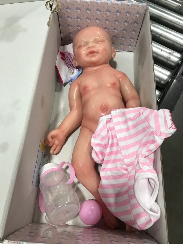 Photo 2 of AISITE Full Silicone Baby Dolls - 18 Inch Reborn Baby Doll Girl Sleeping, Realistic Newborn Baby Doll Silicone Full Body (Eyes Closed) girl Light Makeup