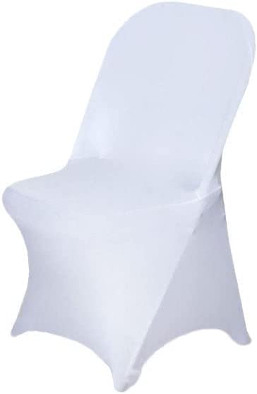 Photo 1 of 5 PACK Spandex Folding Chair Covers  Universal Stretch Washable Fitted Chair Slipcovers Protector for Wedding, Holidays, Banquet, Party, Celebration (White)