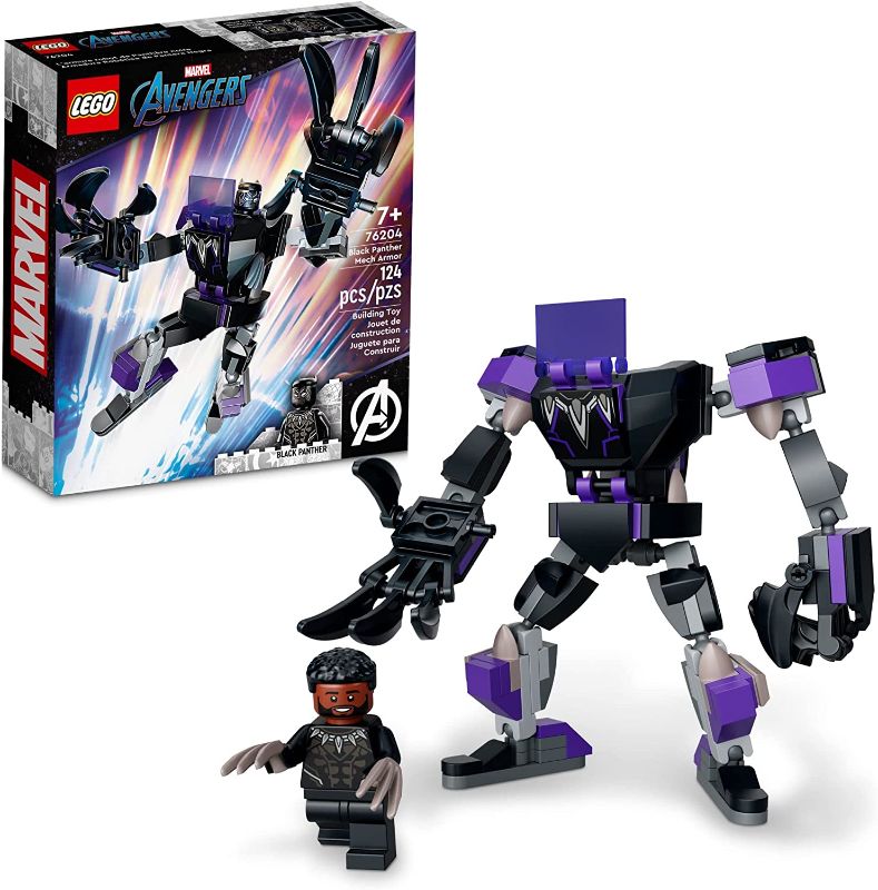 Photo 1 of LEGO Marvel Black Panther Mech Armor 76204 Building Kit; Collectible Mech and Minifigure for Super-Hero Kids Aged 7+ (124 Pieces)
