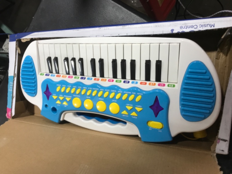 Photo 2 of Love&Mini Piano Toy Keyboard for Kids - Baby Girls Toys with 31 Keys and Microphone Musical Instrument Birthday Gift for 1 2 3 4 5 Years Old Girls and Boys (Blue) Blue 31 keys