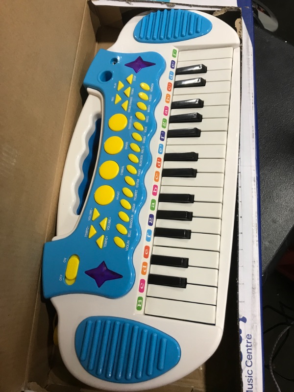 Photo 4 of Love&Mini Piano Toy Keyboard for Kids - Baby Girls Toys with 31 Keys and Microphone Musical Instrument Birthday Gift for 1 2 3 4 5 Years Old Girls and Boys (Blue) Blue 31 keys