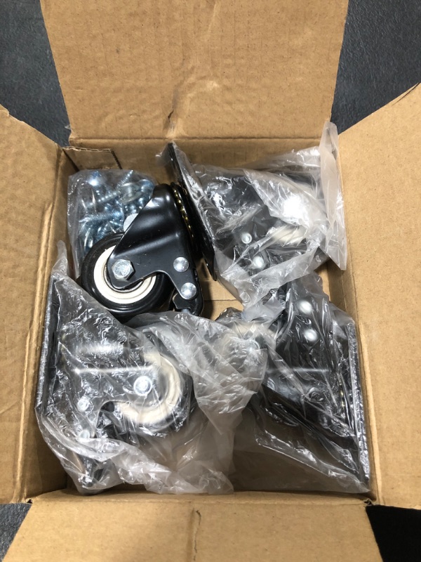 Photo 2 of 2 inch Swivel Caster Wheels,Heavy Duty Plate Casters with Safety Brake Total Capacity 600lbs (Pack of 4) 4 with brakes