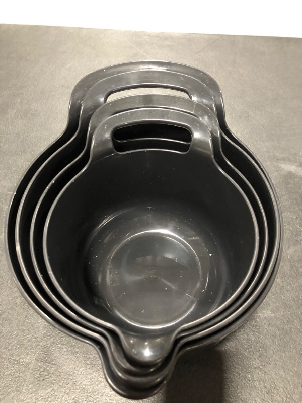 Photo 2 of  4 Piece Plastic Non-Skid Nesting Bowls with Spouts and Handles, for Baking, Cooking and Serving